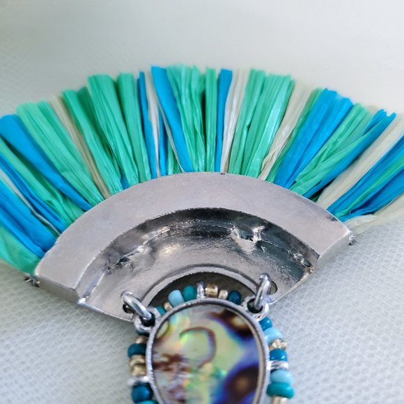 Large Boho Multi Color Fan Fringe Dangle Drop Earrings - Picture 7 of 15